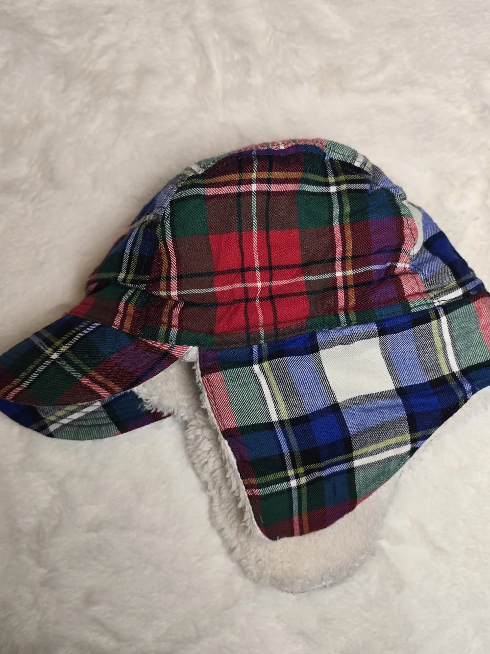 GAP Plaid Trapper Hat - Red, Green, Blue
